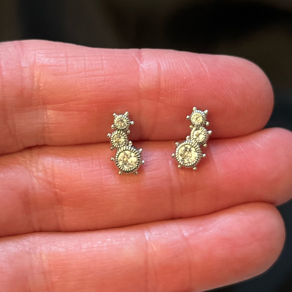 Judith Ripka white topaz and sterling silver earrings